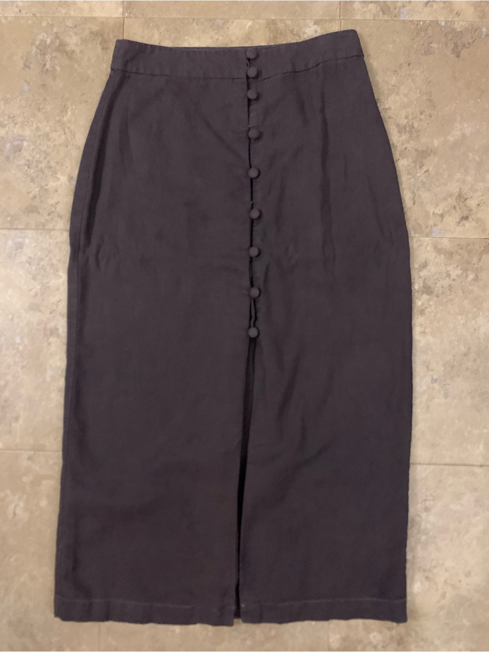 ASOS Charcoal Button-Front Maxi Skirt